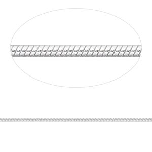 Chain 1pkg1 sterling silver snake, 1mm, Gossamer™ 5 foot unfinished