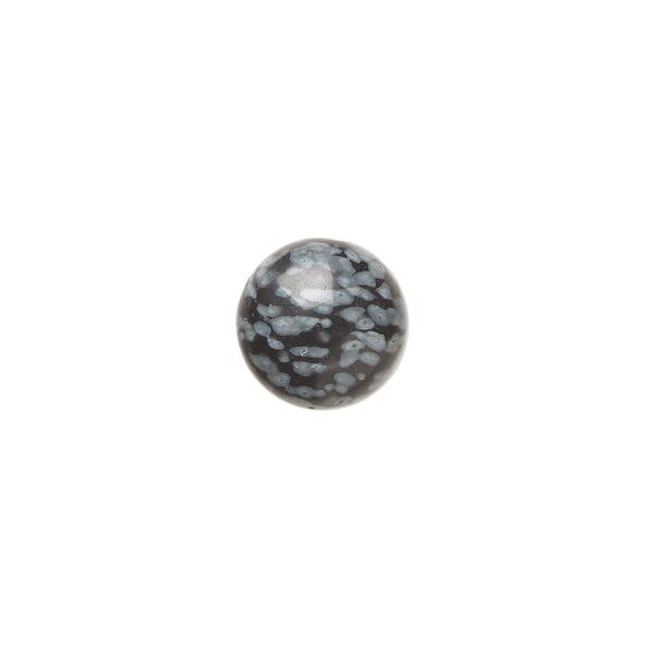 Snowflake obsidian 1pkg10, calibrated round cab natural 10mm image number 0