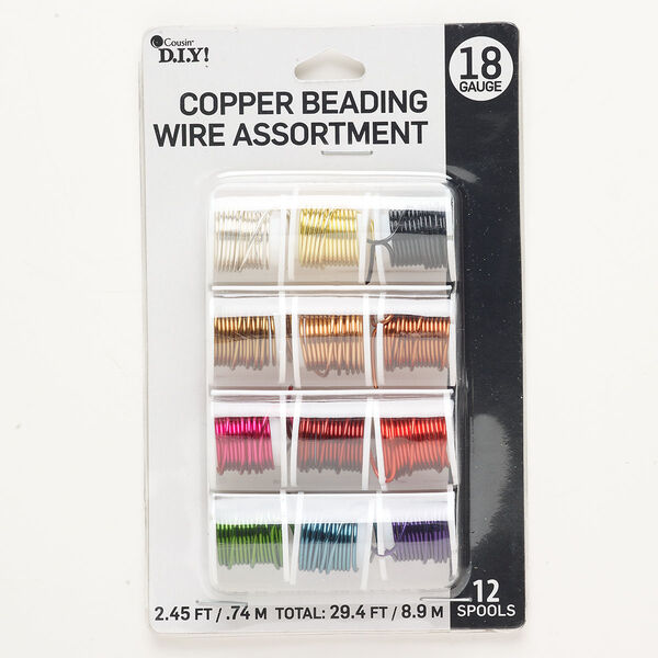 Wire assortment, copper, pkg/(12) 2.45 feet, assorted colors, round, 18 gauge. image number 0