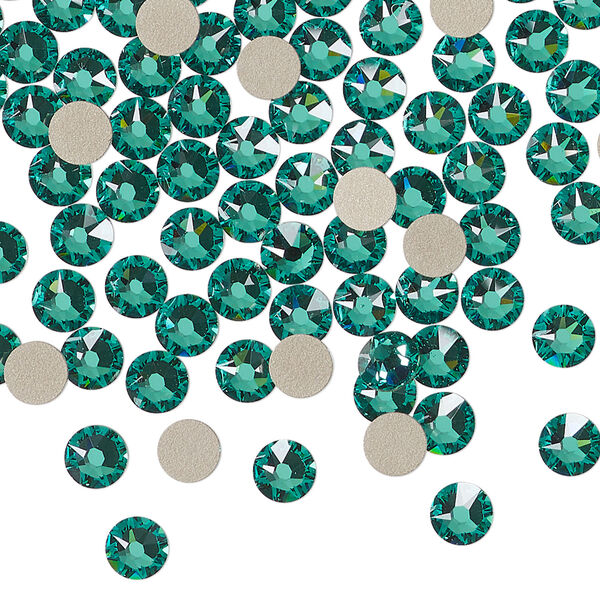 Flat back 1pkg144 Caribbean green foil back, Crystal Passions&reg; Regenerated 4.6-4.8mm rose round SS20 2088 image number 0