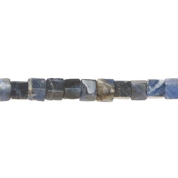 Sodalite 1pkg1, cube bead natural, 15 inch 4-5mm dark image number 0