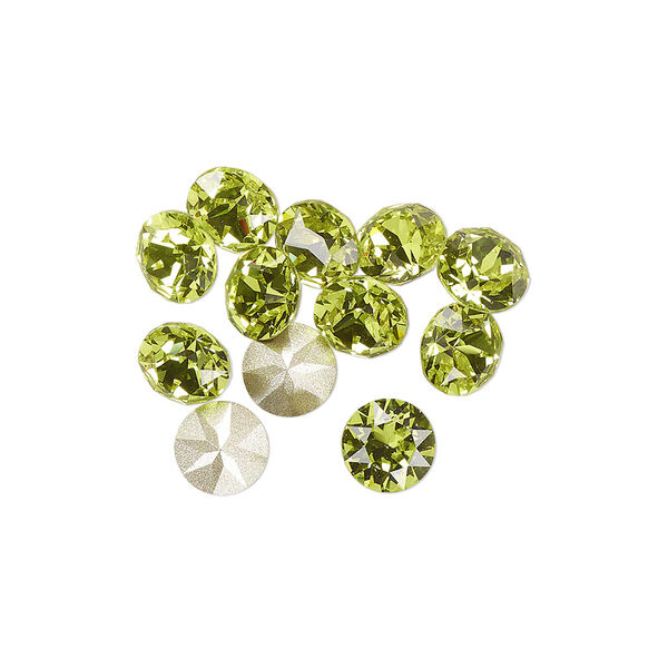 Chaton 12pk citrus green foil back, Crystal Passions® 6.14-6.32mm round SS29 1088 image number 0