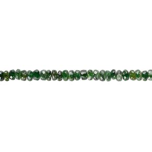 Chrome diopside 1pkg1, hand-cut faceted rondelle bead natural 6 inch 3x1mm-4x2mm
