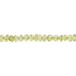 Peridot 1pkg1, hand-cut faceted rondelle / faceted saucer bead natural 13 inch 3x1mm-5x4mm