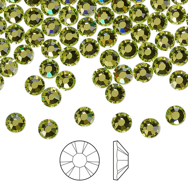 Flat back 1440pk limecicle foil back, Preciosa MAXIMA Czech crystal hotfix rhinestone 4.6-4.8mm chaton rose round SS20 image number 0