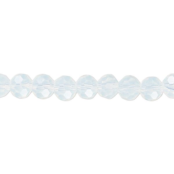 Bead 1pk 32 facets translucent clear frosted, Celestial Crystal® 6mm round 15.5-16 inch image number 0