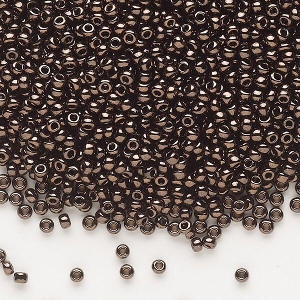 Seed bead, Dyna-Mites™, glass, pkg/40g, #11 round, opaque iris dark bronze, (926 11/0 RR). image number 0