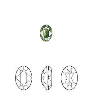Fancy stone 180pk peridot foil back, Swarovski® ReCreated™ 8x6mm oval 4120