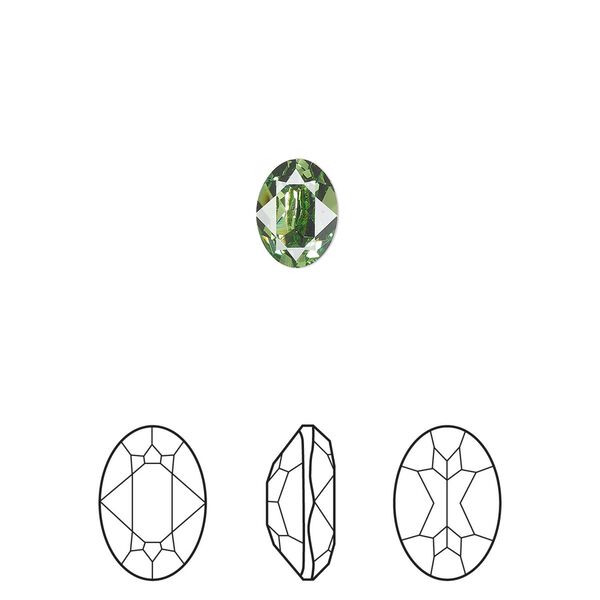 Fancy stone 180pk peridot foil back, Swarovski® ReCreated™ 8x6mm oval 4120 image number 0