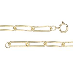 Chain 1pkg1 14Kt gold-filled paperclip, 3.8mm / springring clasp, 20 inch