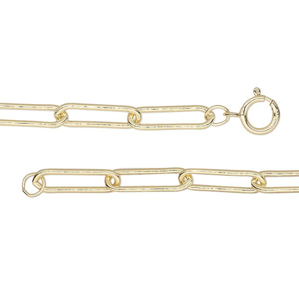 Chain, 14Kt gold-filled, 3.8mm paperclip, 20-inches with springing clasp. Sold individually. image number 0