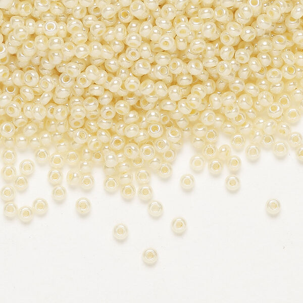Seed bead, Preciosa Ornela, Czech glass, pkg/500g, opaque luster dark cream pearl, #10 rocaille. image number 0