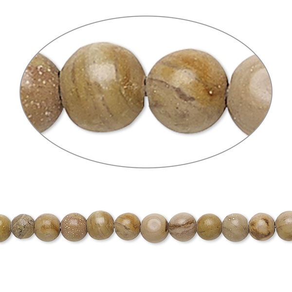Landscape stone / tigerskin "jasper" 1pkg1, round bead natural C grade, 15 inch 4mm image number 0