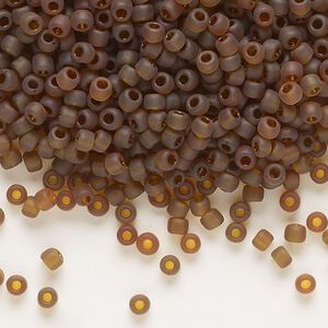 Seed bead, Dyna-Mites™, glass, transparent root beer matte, #8 round. Sold per 1/2 kilogram pkg.