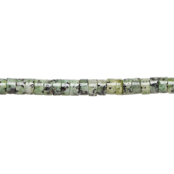 Bead, African "turquoise" (jasper), (dyed), 4x1.5mm-4x2.5mm heishi, C grade, Mohs hardness 6-1/2 to 7. Sold per 16-inch strand. image number 0