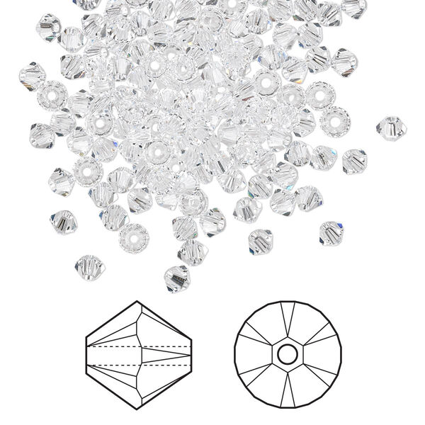 Bead 1440pk crystal, Crystal Passions® 3mm bicone 5328 image number 0