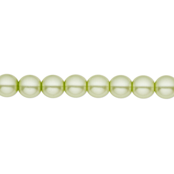 Bead, Czech pearl-coated glass druk, opaque mint green, 6mm round. Sold per 15-1/2" to 16" strand. image number 0