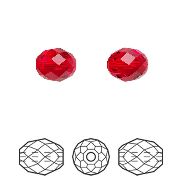 Bead 2pk light siam, Crystal Passions® 9.5x8mm olive briolette 5044 image number 0