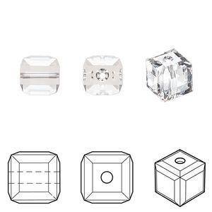 Bead 48pk crystal, Crystal Passions® 8mm cube 5601