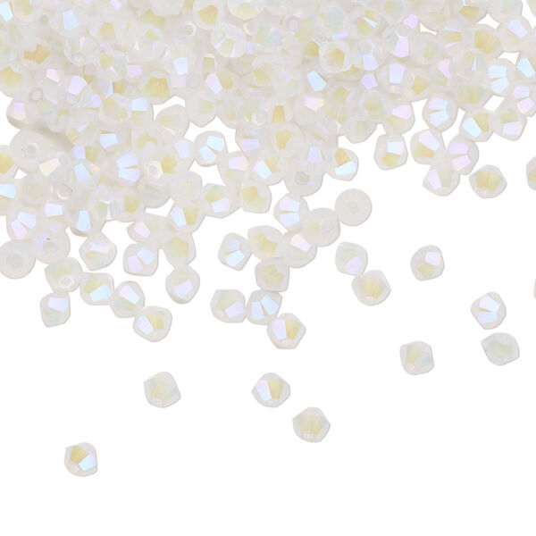 Bead 1440pk white opal shimmer 2X, Swarovski® 3mm XILION bicone 5328 image number 0