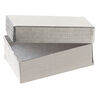 Box 1pkg10, paper and "cotton" filled, silver 2-1/2 x 1-1/2 x 7/8 inches rectangle image number 1