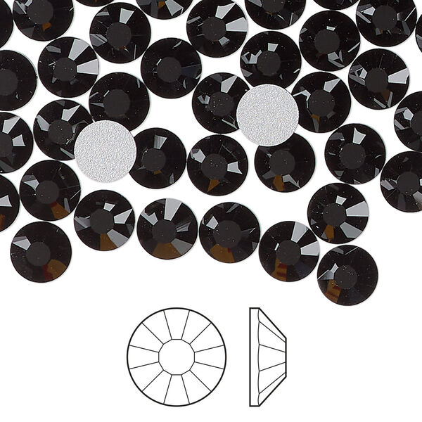 Flat back 288pk jet foil back, Preciosa Viva 12® Czech crystal rhinestone 6.3-6.5mm chaton rose round SS30 image number 0