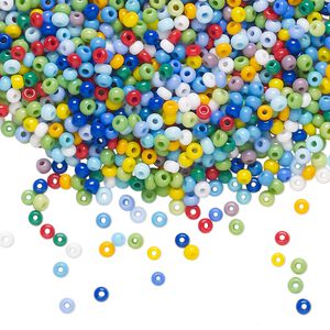 Seed bead mix pkg/100g opaque mixed colors, Preciosa Czech glass #11 rocaille round