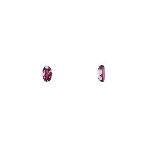 Rhodolite garnet 1pkg4, hand-cut faceted oval gem natural 5x3mm