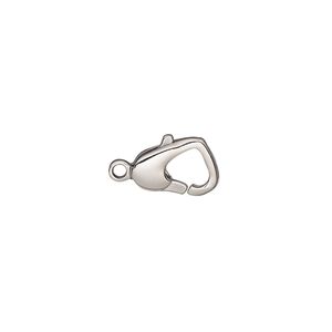 Clasp lobster claw 1pkg10, 12x8mm, stainless steel 1-strand