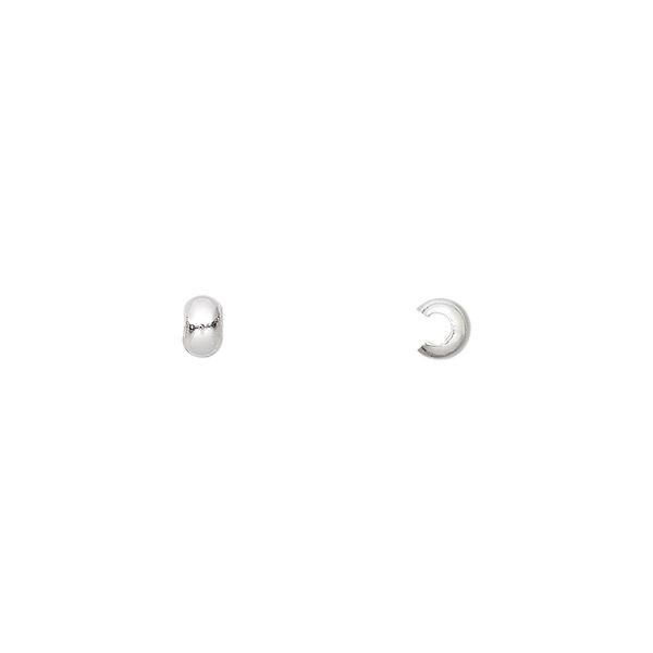 Crimp cover, sterling silver, 3mm. Sold per pkg of 100. image number 0