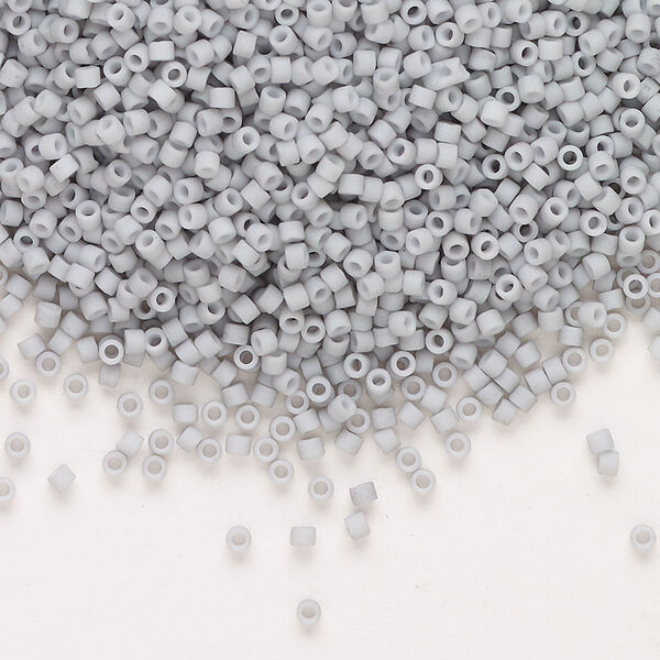 Seed bead, Delica®, glass, pkg/250g, #11 round, opaque matte glazed light smoke (DB-1518-1). image number 0