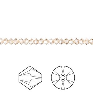 Bead 48pk crystal golden shadow, Crystal Passions® 3mm bicone 5328