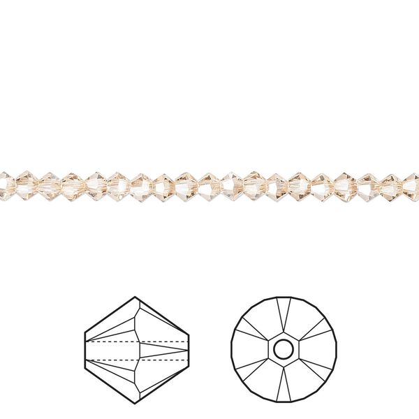 Bead 48pk crystal golden shadow, Crystal Passions® 3mm bicone 5328 image number 0