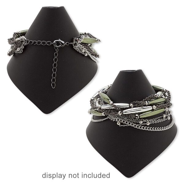 Bracelet, gunmetal- / imitation rhodium-finished steel / copper / gunmetal- / imitation rhodium-coated plastic / gunmetal-coated acrylic, 6-1/2 inches with 2-1/2 inch extender chain and lobster claw clasp. Sold individually. image number 0
