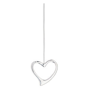 Head pin 1pkg2 silver-plated brass, 2 inches with 22x20mm open heart, 18 gauge.
