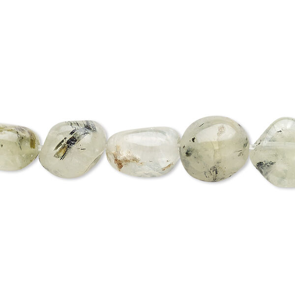 Bead, prehnite (natural), mini to small tumbled nugget, Mohs hardness 6 to 6-1/2. Sold per 15" to 16" strand. image number 0