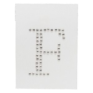 Iron-on transfer 1pk crystal clear, Preciosa Czech crystal 33.5x26mm "F"