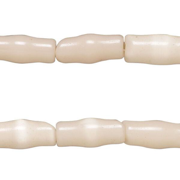 Bead, cat's eye glass (fiber optic glass), blush, 15x6mm-17x7mm vase. Sold per pkg of (2) 15-inch strands, approximately 45 beads. image number 0