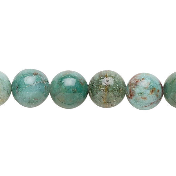 African "jade" 1pkg1, round bead natural B grade, light to medium 15.5-16 inch 10mm image number 0