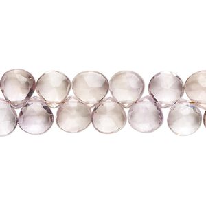 Ametrine 1pkg1, hand-cut top-drilled faceted puffed teardrop bead 8 inch 7-8mm