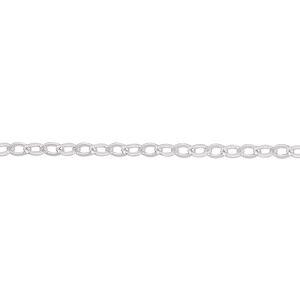 Chain 1pkg1 sterling silver cable, 2.5mm flat oval, 25 foot unfinished