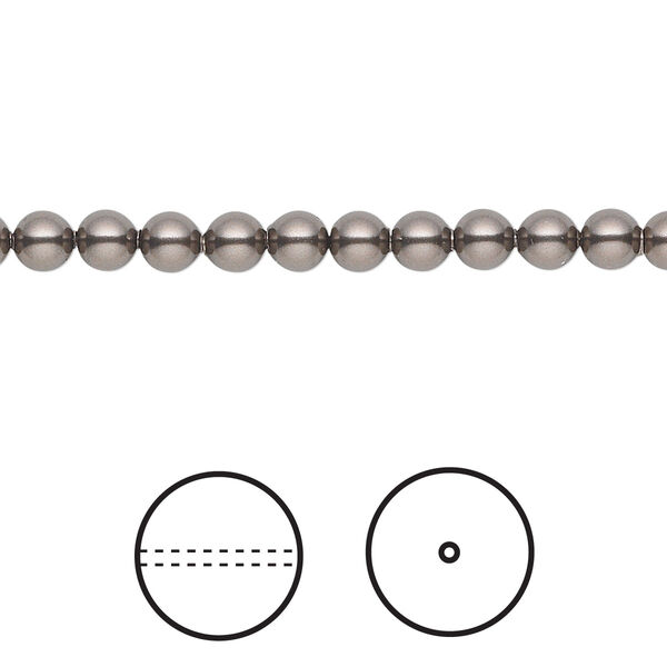Pearl 500pk brown, Swarovski® 4mm round 5810 image number 0