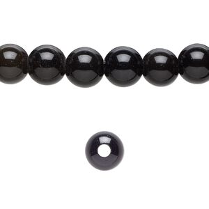 Black obsidian 1pkg10, round bead natural 8mm
