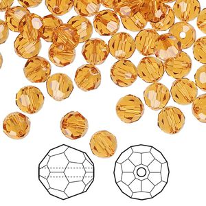 Bead 360pk topaz, Swarovski® 6mm round 5000