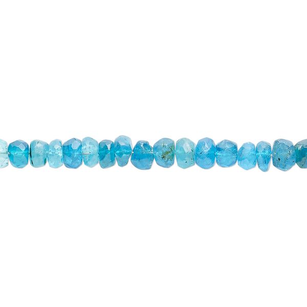 Blue apatite 1pkg1, hand-cut faceted rondelle bead natural 8 inch 4x3mm-5x4mm image number 0