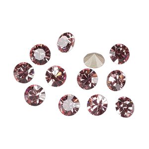 Chaton 288pk light rose foil back, Preciosa MAXIMA Czech crystal rhinestone 6.14-6.32mm 15-cut faceted round SS29