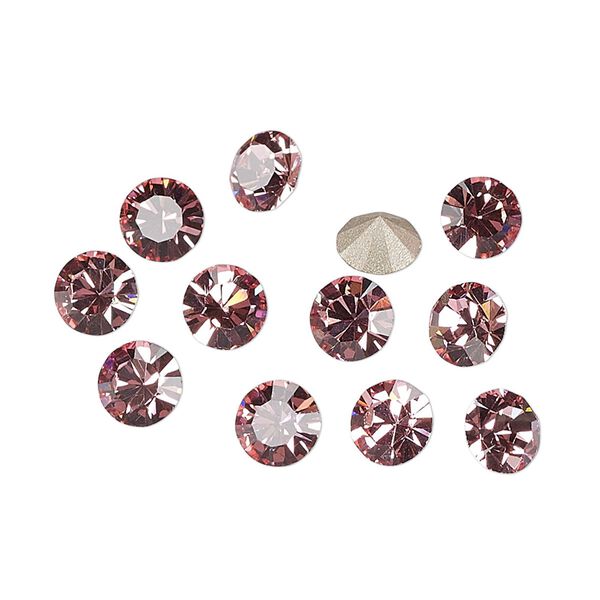 Chaton 288pk light rose foil back, Preciosa MAXIMA Czech crystal rhinestone 6.14-6.32mm 15-cut faceted round SS29 image number 0