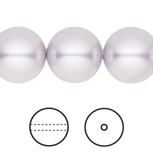 Pearl 5pk lavender, Crystal Passions® 16mm round 5811 image number 0