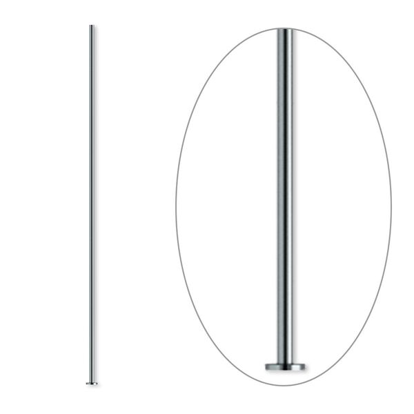 Head pin, gunmetal-plated brass, 1-1/2 inches, 24 gauge. Sold per pkg of 500. image number 0