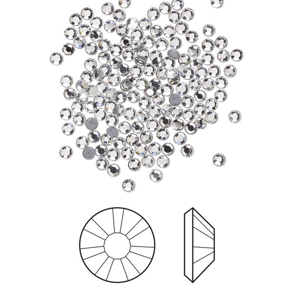 Flat back 1440pk crystal foil back, Crystal Passions® hotfix rhinestone 1.9-2.1mm rose round SS6 2038HF image number 0